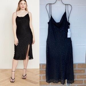 Good American Cowl Asymmetrical Dress 3/ large